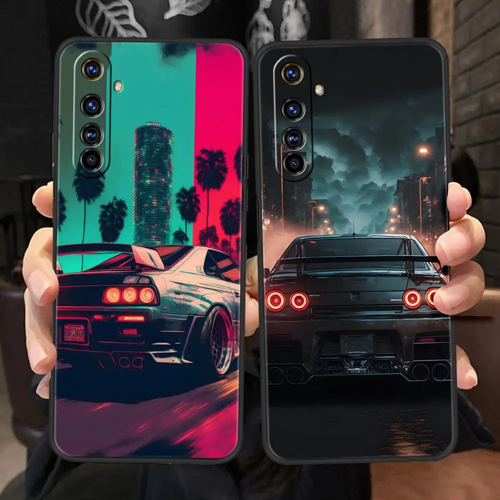 Dla Realme 10 9 8 5G 7 6 Gt2 Pro Plus Etui Na Telefony 9I 8I C21 C11 C25 C35 Gt Neo 2 3 3T Pokrywa Samochód Sportowy Jdm Tokio Drift F1 Coque
