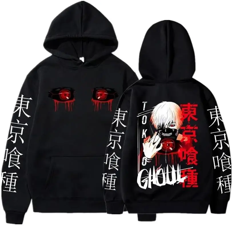 2024 neue Anime Tokyo Ghoul Hoodie Kühlen Kaneki Ken Augen Drucken Sweatshirt Männer Frauen Casual Übergroßen Hoodies Harajuku Streetwear – Detail 6