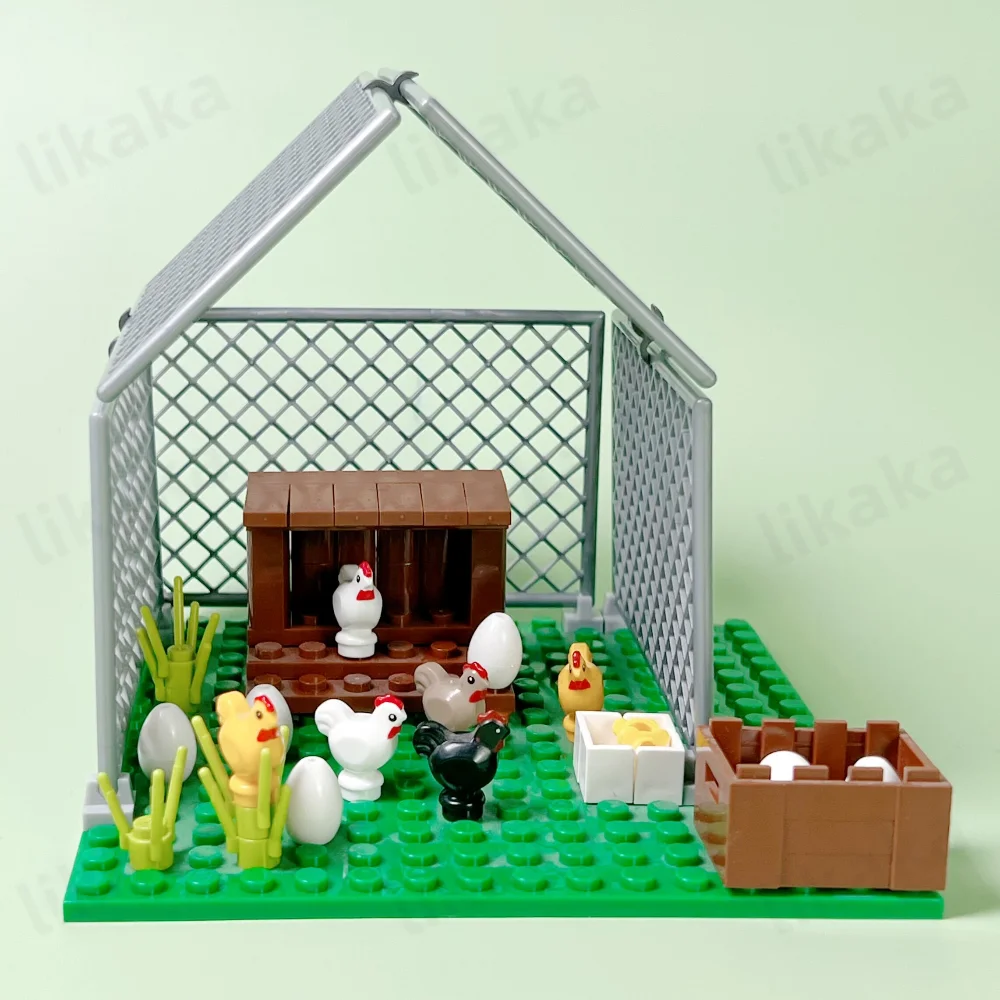 MOC Animals Building Blocks City Farm Chicken Coop Hen House