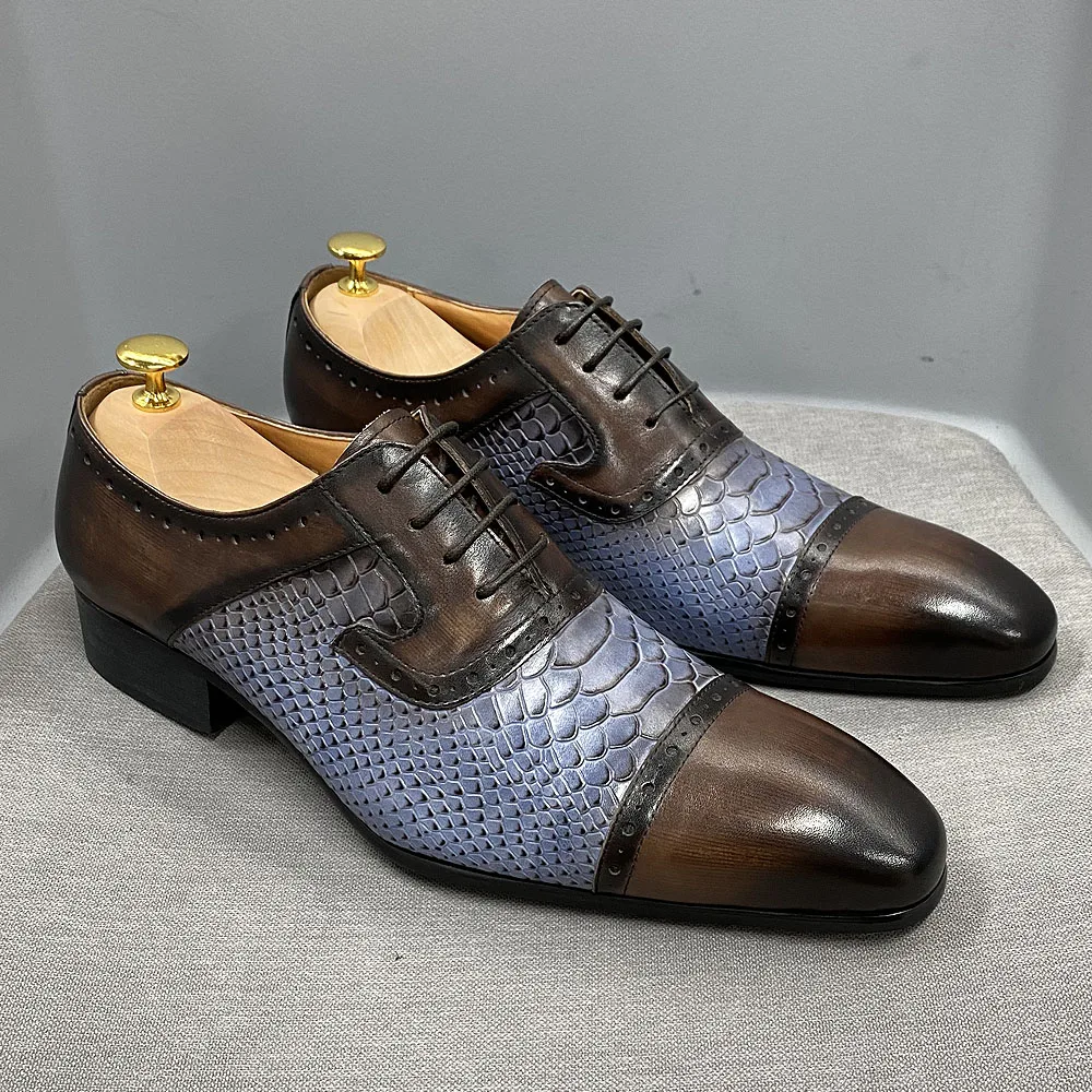 Rare Brand New Men\'s Bold Brown Leather and Suede Wingtips with blue Soles -S 14 The perfect wingman! Meet our two newest Wingtip Boots in  main image 4