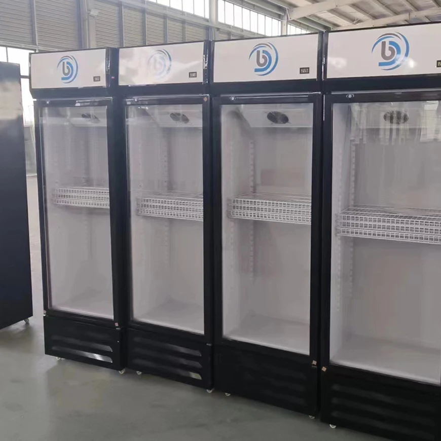 Store Supermarket Upright Beverage Cold Drink Commercial Fridge Display Single Glass Door Refrigerator