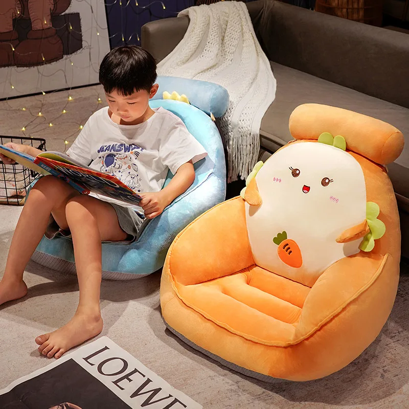 

50/60CM Cartoon Baby Stuffed Sofa Cushion Kawaii Dinosaur Cat Avocado Rabbit Soft Pillow Rest Sofa Floor Mat Surprise Home Decor