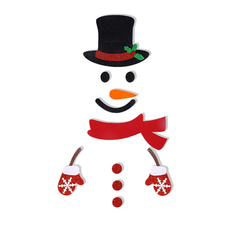 Christmas Door Window Stickers Cartoon Large Snowman Home Room Wall DIY Decals 2026 New Year Winter Party Decoration Supplies