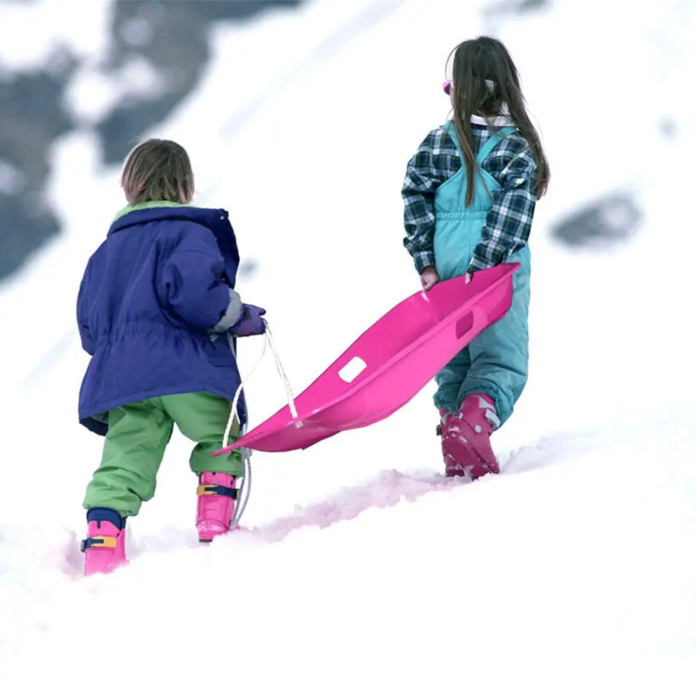 Plastic Snow Sled Sleigh Snow Speeder Sled With Pull Rope Toboggan Winter Sledge Kid Scooter For Winter Sport snow sledge snowboarding gear