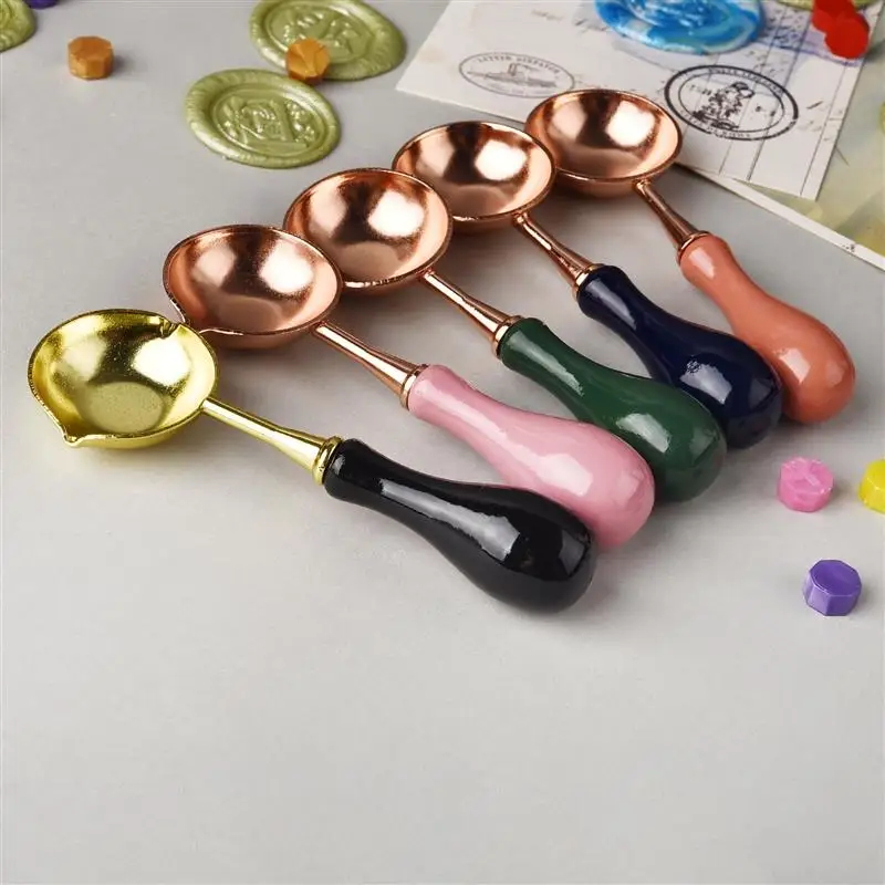 Wooden Sealing Wax Furnace Metal Furnace Spoon Warmer Melting For Seal