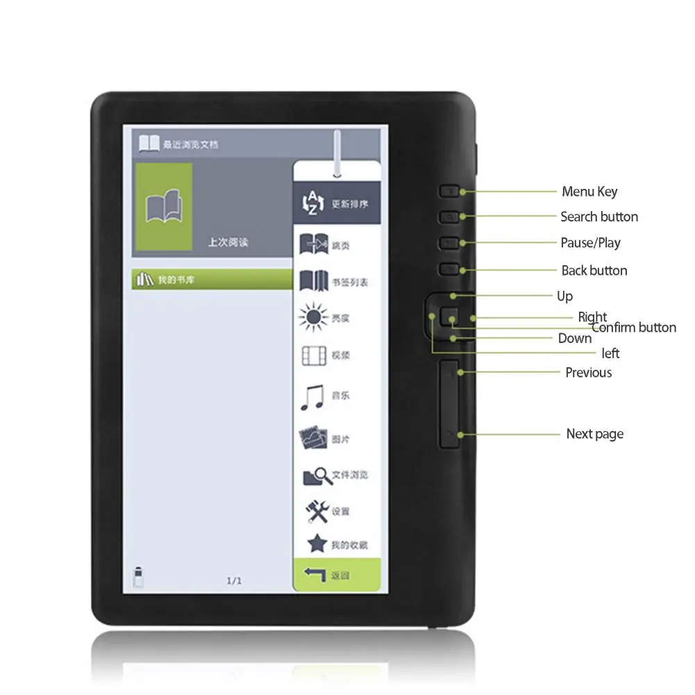 Reliable Intelligent Digital Reader 400Typ Contrast Ratio Built-in Backlight 250cd/m 2 Electronic Book Entertainment