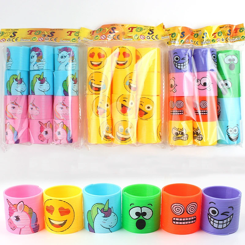 12Pc Colorful Rainbow Magic Spring Rainbow Neon Plastic Spring Toys For Kids Birthday Party Favors Baby Shower Boys Girls Pinata