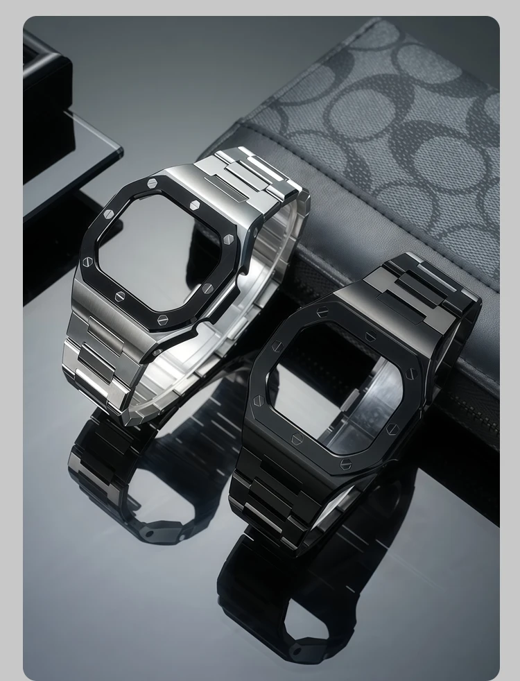 Stainless Steel Mod Kit Case Strap f G-SHOCK 5600 5610 Series