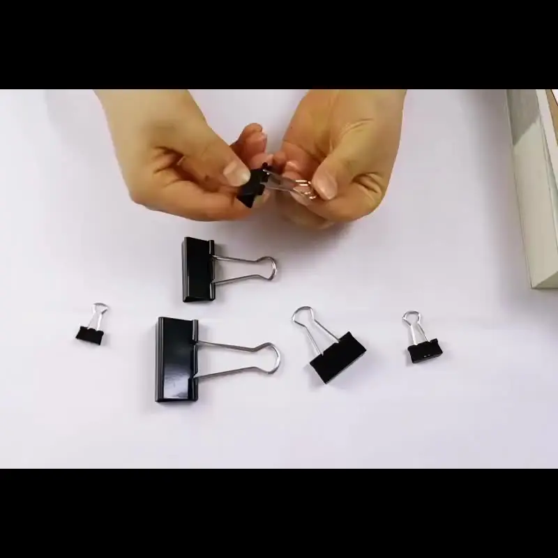 170 Stück Foldback Klammern Set, 15mm/19mm/25mm/32mm Schwarz Binder Clips Büroklammern