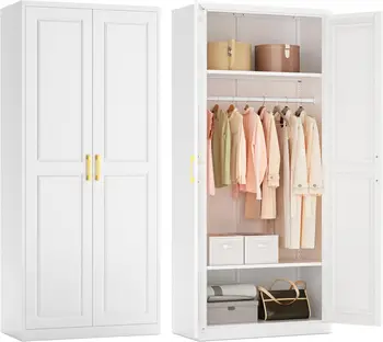 Metal Armoire Wardrobe Closet with Shelves – 71" 1