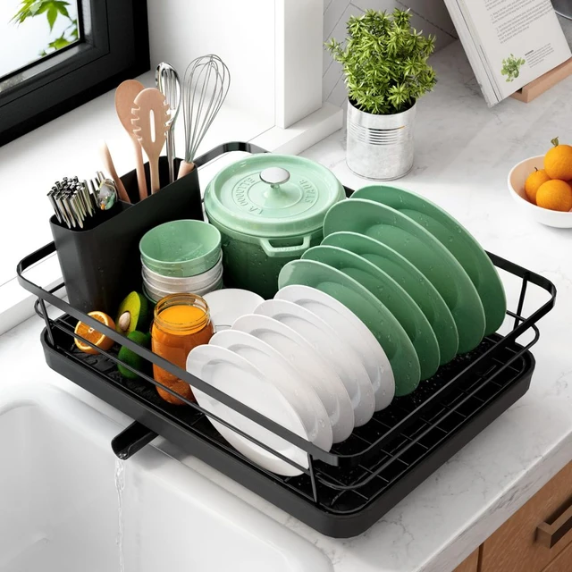 Dish Drying Rack- Space-Saving Dish Racks for Kitchen Counter, Stainless  Steel Drying Rack for Dishes, Knives, Spoons, Forks - AliExpress