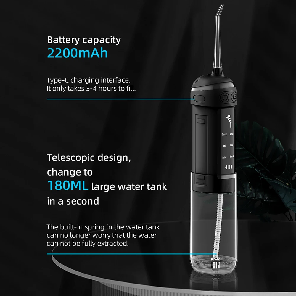 Dental Floss Water Flosser Pick Retractable Portable Irrigator Water Thread Mouth Washing Machine 6 Modes 4 Jet Cleaning Teeth