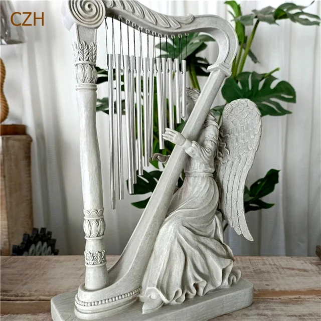 Angel with Harp Wind Chime