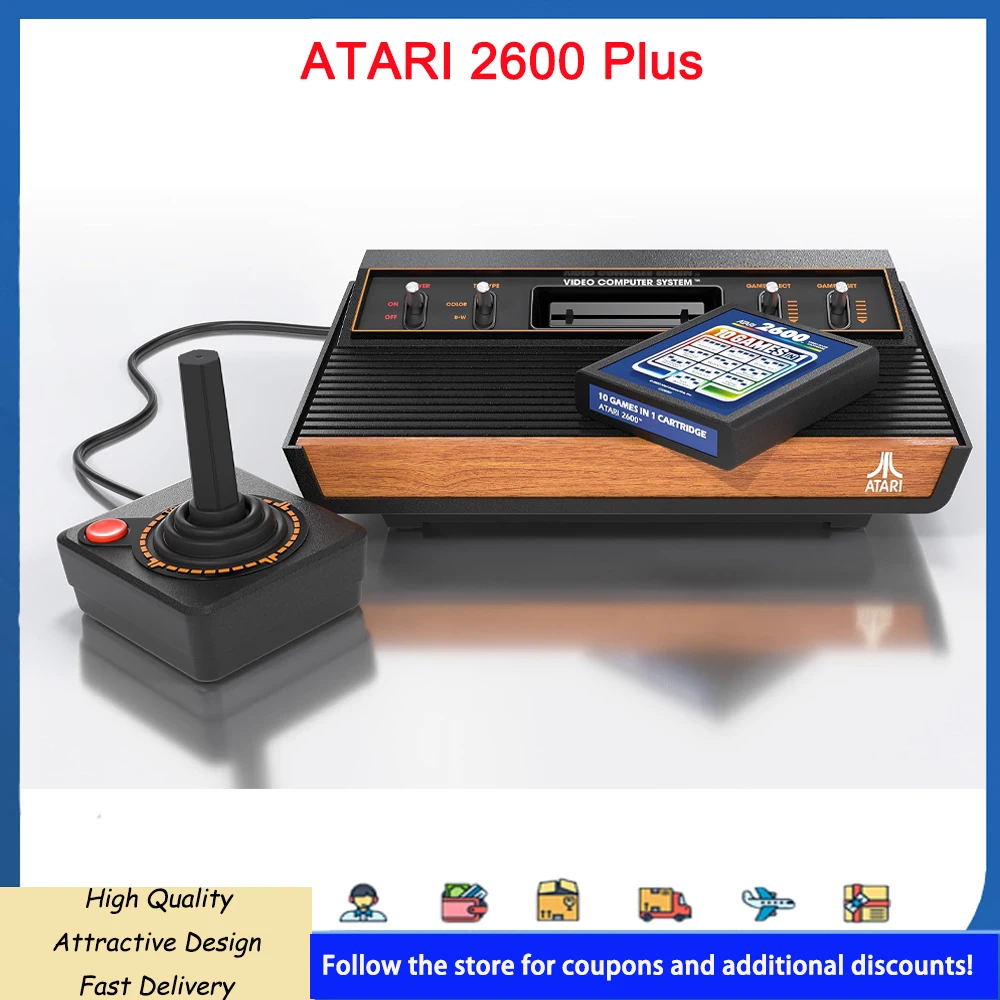Atari 2600 Plus Gaming Console Kit/Accessory Video Game System Video Game  Cartridge Game Joystick Controller 2 Player Action - AliExpress