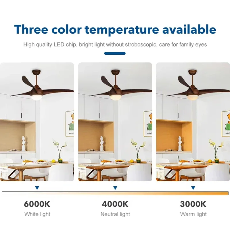 IFF 52 inch Modern Ceiling Fan with 24W LED light support Remote Control for Restaurant Living Room DC motor 110-240V ceiling fan led ceiling fan lights led fan light