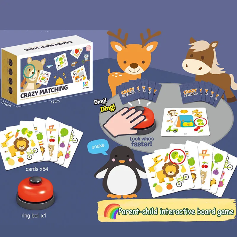 Children Number Sense Training Montessori Toys Animal Shape Matching Card Board Games Set Arithmetic Learning Educational Toys 6