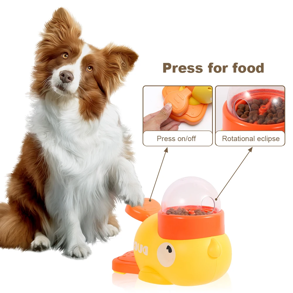 Dog Puzzle Feeder Interactive Pet Food Treat Dispenser Cartoon Duck Press Pet Snack Feeder Automatic Feeder Toy for Dog Training 2