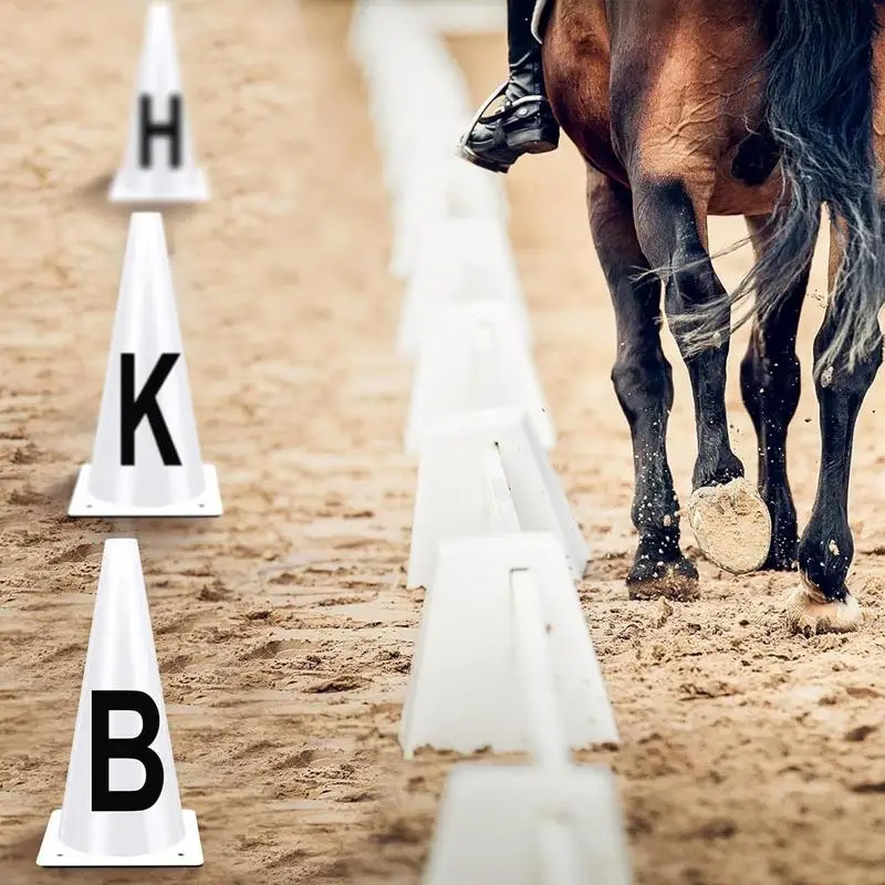 Equestrian Cones For Sports Training White Dressage Cones With Letters Sports Training Cones Horse Training Equipment For Sports 4