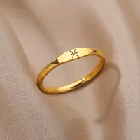 Tiny Zodiac Sign Ring For Women Stainless Steel Gold Color Constellation Gemini Ring Birthday Christmas Jewelry Bijoux Femme - Image 2