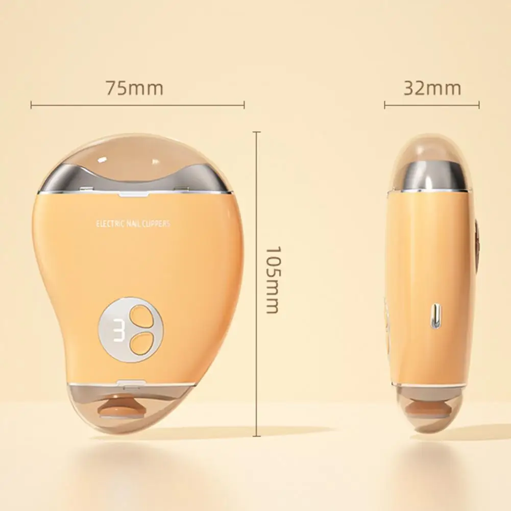 Electric Nail Polisher 3-Speed Adjustable Nail Clipper Digital Display Double-heads Trimmer File Kids Adults Seniors