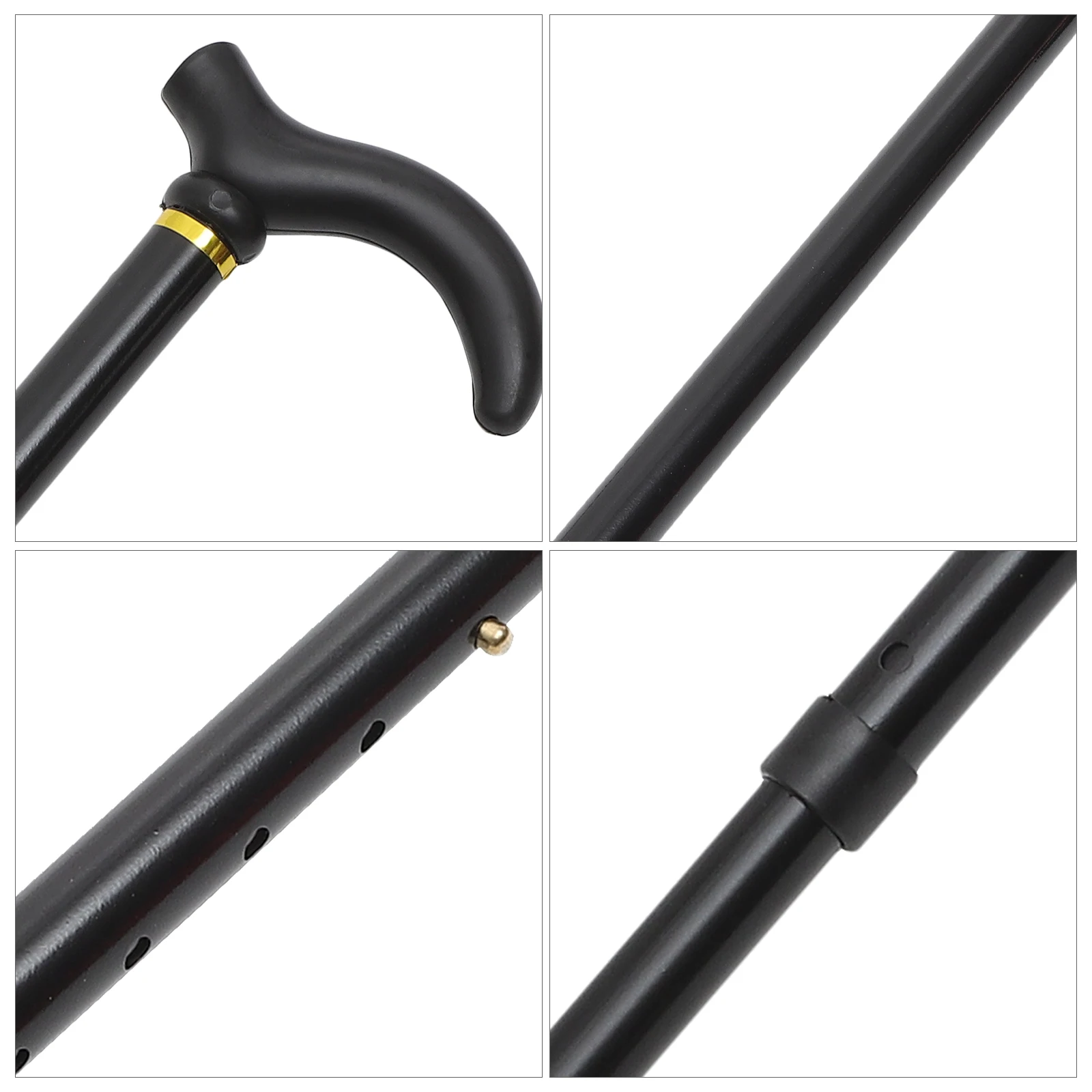 Aluminum Alloy Telescopic Adjustable Height Anti-skid Walking Cane For Men Old People