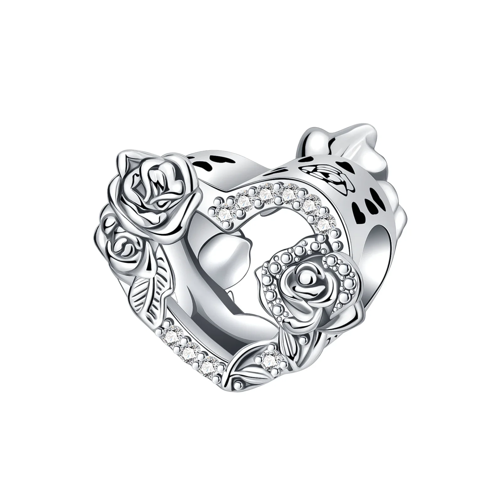 Sterling Silver Jewelry 925 Sterling Silver Angel Mom Family Love Heart Beads Charms Bracelets Women DIY Gift