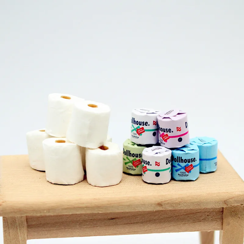 Description Picture 6 of item3pcs Dollhouse Paper Towel Tearable Mini Roll Toilet Paper 1:12 1:6 Miniature Model Scene Doll Accessories Home Decor Decoracion