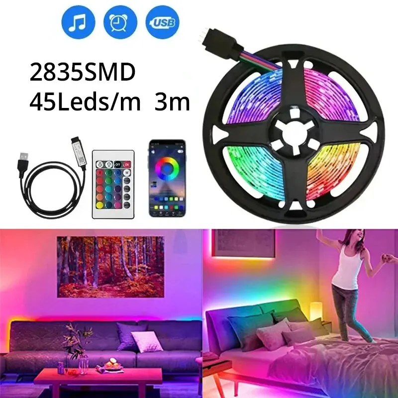 2M/3M 2835RGB Background Atmosphere Colorful Lighting Strips Color 5v Light TV Bedside Bar Atmosphere Light Led Tape