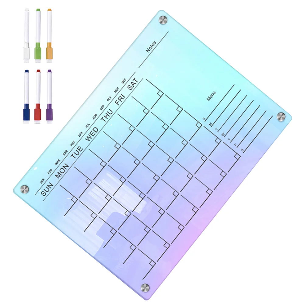 

Dry Erase Board Colorful Acrylic Sunday Plan Note Message Erasable Magnetic Refrigerator