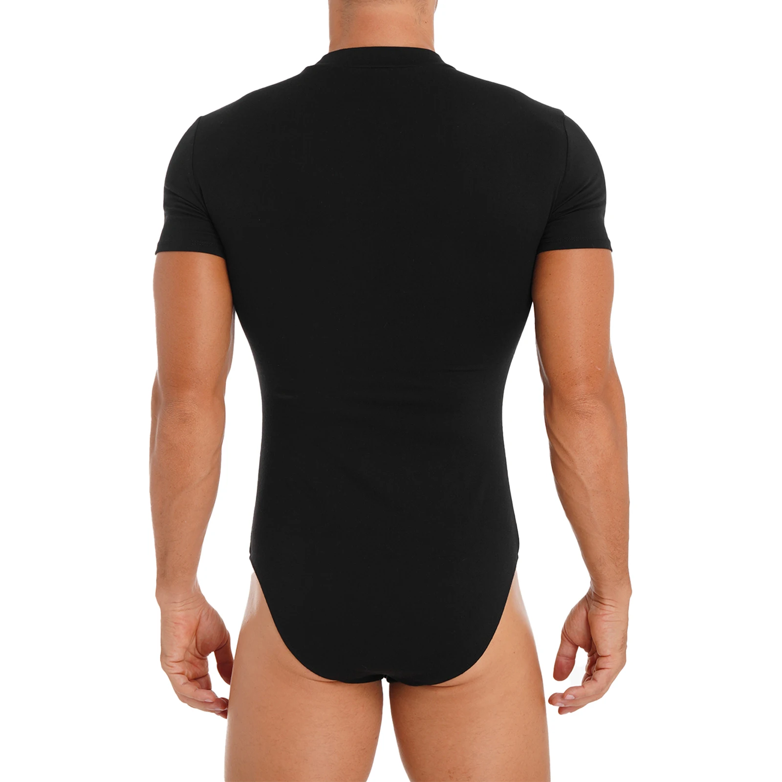 Mens Solid Color Leotard Undershirt Press Button Crotch Bodysuit Short Sleeve Skinny Jumpsuit Casual T-shirt Rompers Pajamas men bodysuits,men jumpsuits
