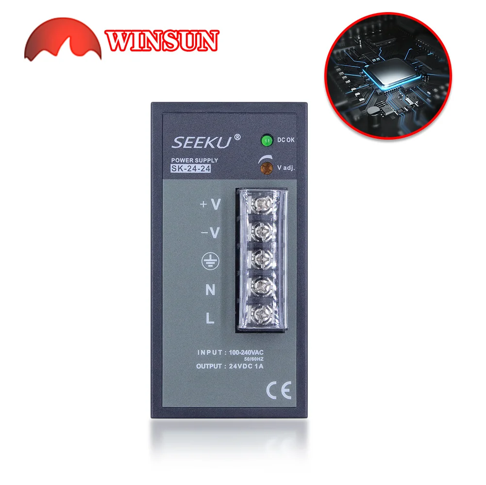 Industrial AC to DC power supply 24/50/100W 24V din rail 24v power supply project use