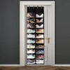 Over The Door Shoe Organizer Oxford Fabric Hanging Shoe Rack With 20 Large Pockets & 4 Metal Hook 10 Layers Clear Shoe Holder 2