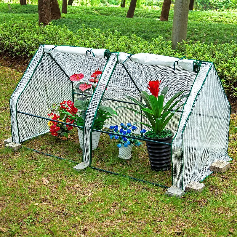 Copertura Per Serra In PVC Trasparente - 69x49x126 Cm, Per Serra A 3 Ripiani, Protezione Piante Dal Freddo, Con Cerniera, Senza Scaffale