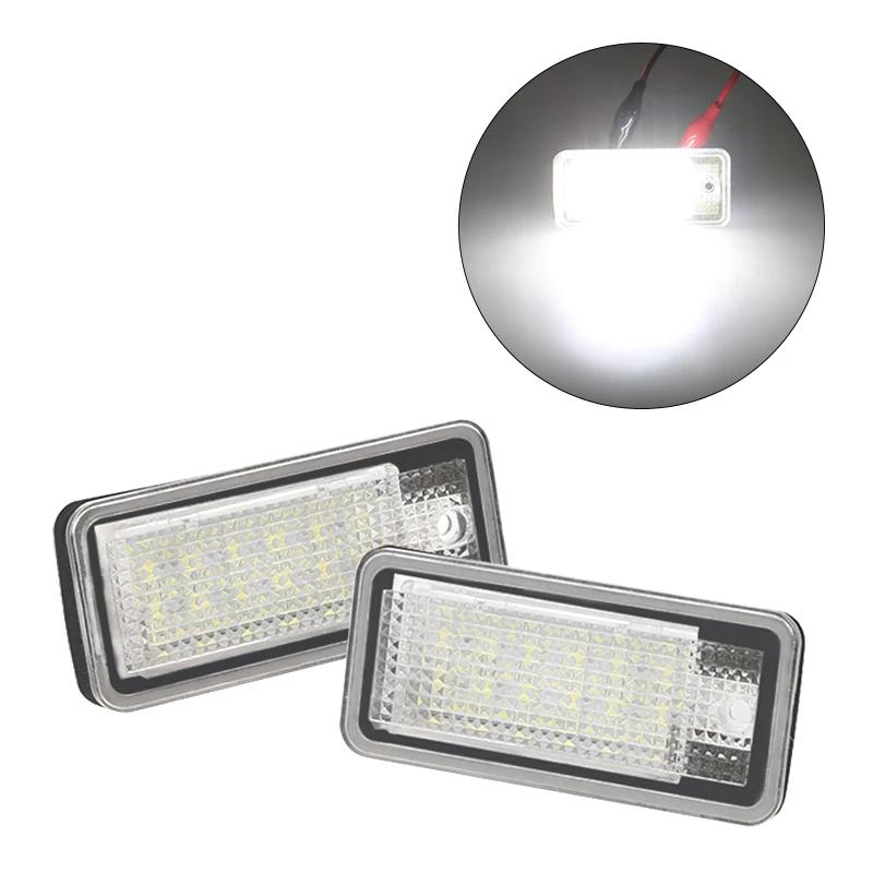 Piezas de luz para matrícula de coche, lámpara superblanca para Audi A3, S3, A4, S4, B6, A6, S6, A8, S8, Q7, 6000K, 2 uds.