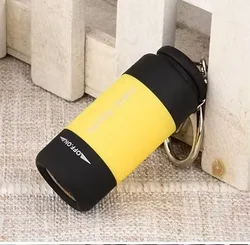 Compact USB Rechargeable Waterproof LED Keychain Flashlight (Yellow)