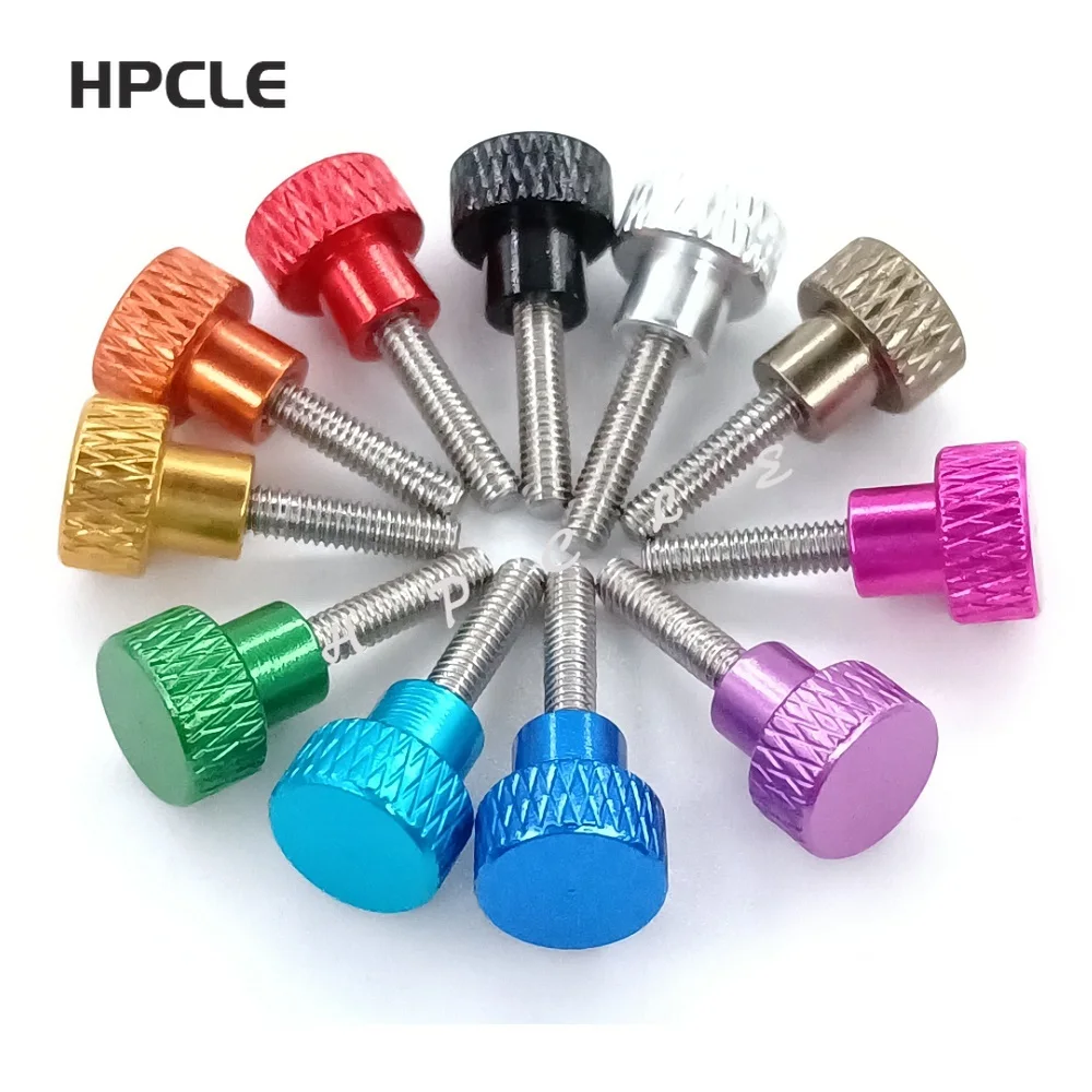 10pcs M2 M2.5 Knurled Aluminum Thumb Screw Aluminum Alloy Head
