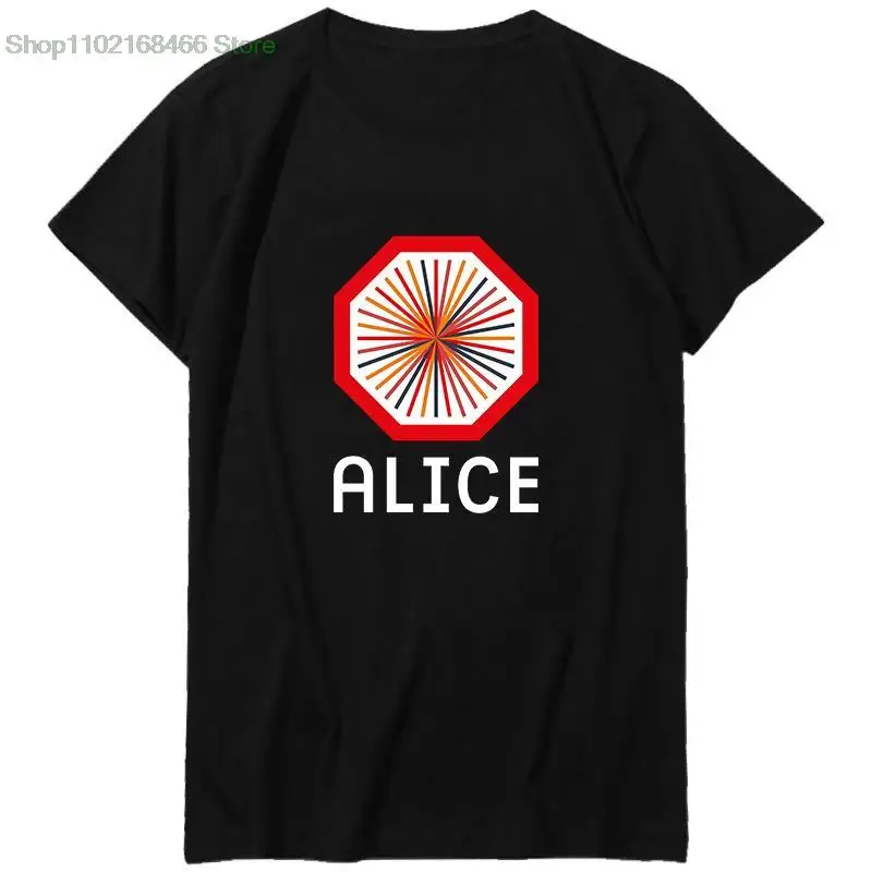 

Alice Large Ion Collider graphic tee short sleeve Experiment Hadron Collider Cern Science Oversized t-shirt Harajuku Streetwear
