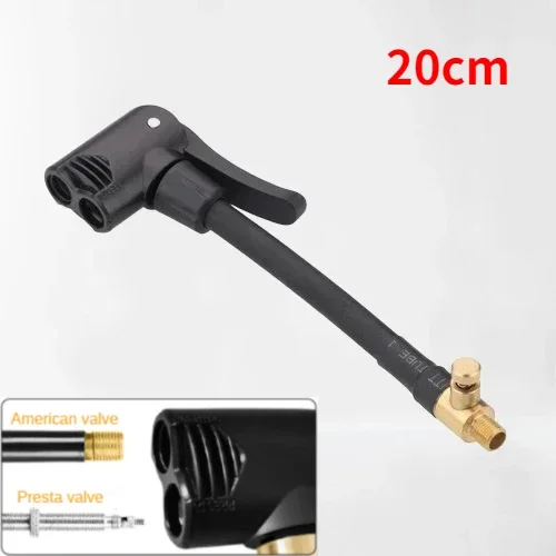 Dual Head Bicycle Pump Nozzle Hose Adapter with Valve Converter