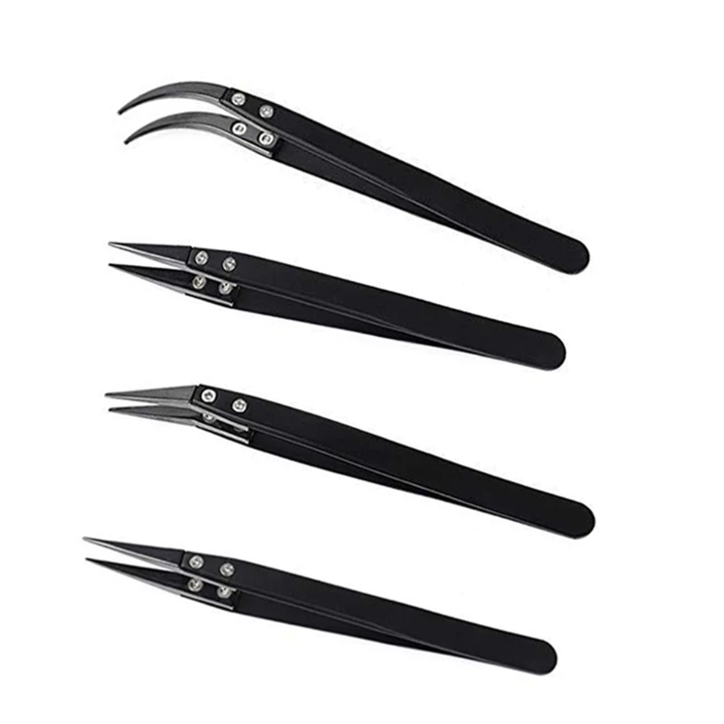 Tool Industrial Use Reverse Tweezers Ceramic Tweezers High Temperature Laboratory Work Hobbies Solder Resistant Durable
