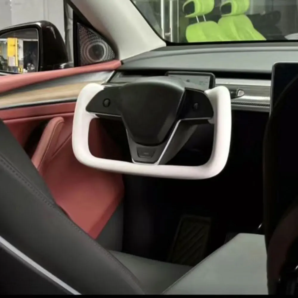 【値下】Tesla ステアリングホイール 本体 テスラモデル3、y、s、x、同じ、新しいタイプの革製ステアリング
