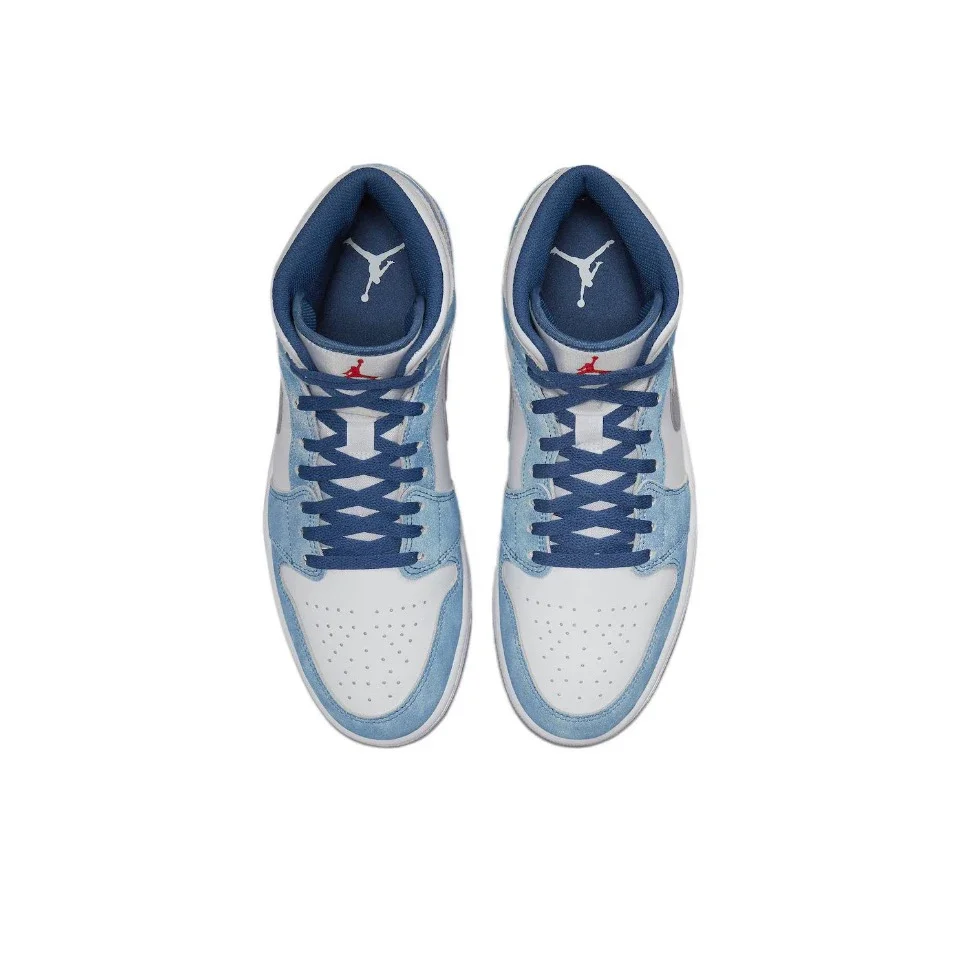 Description Picture 5 of itemOriginal Air Jordan 1 Mid 'Chicago' Red and White For Men Classic Retro Basketball Sneakers Shoes 554724-173