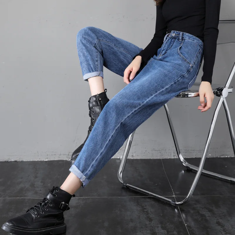 Long Jeans Black Gray Denim Harem Jeans
