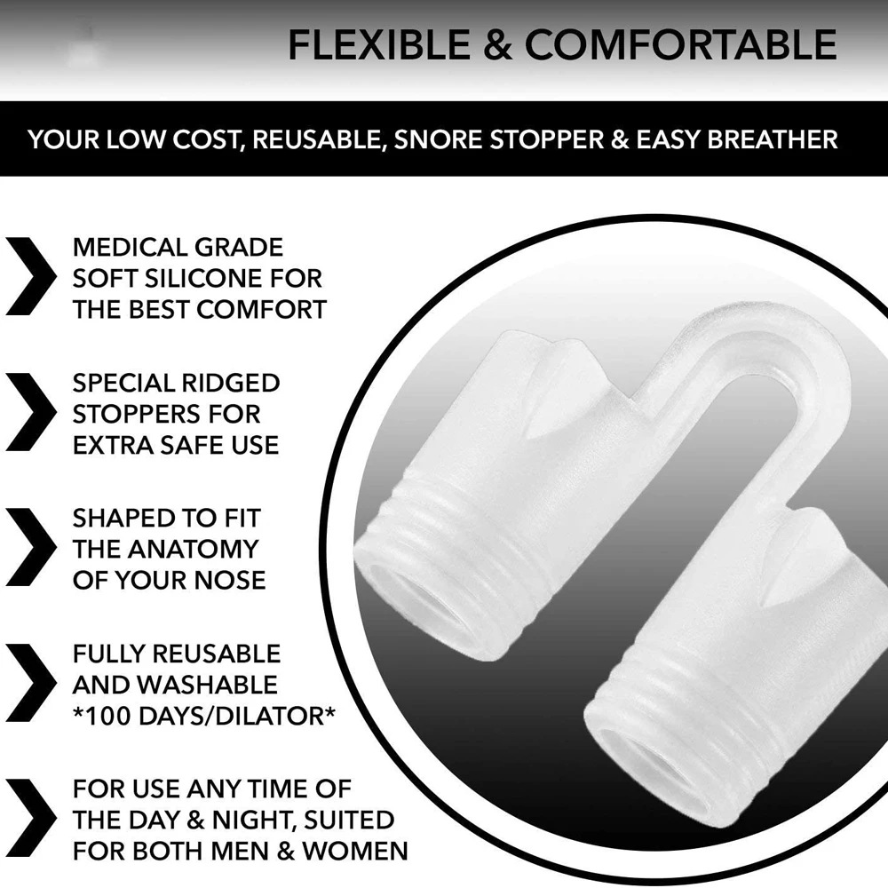 Silicone Anti Snore Device Stop Snoring Nose Clip Easy Breathe Better Sleeping Aid Apnea Guard Night Device Nasal Dilator Men 6