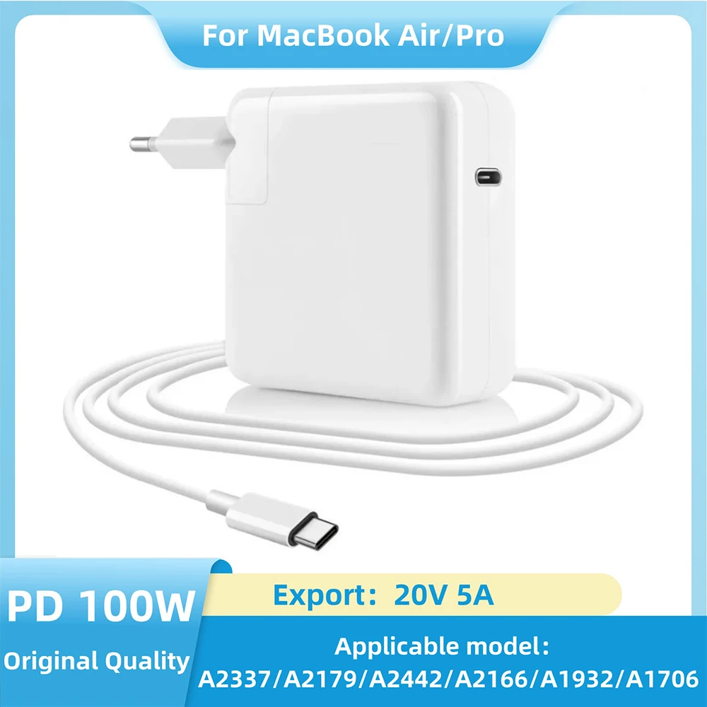 USB C Charger 100W USB C charger power adapter compatible with MacBook Pro 16, 15, 14, 13 inch, MacBook Air 13 inch, iPad Pro