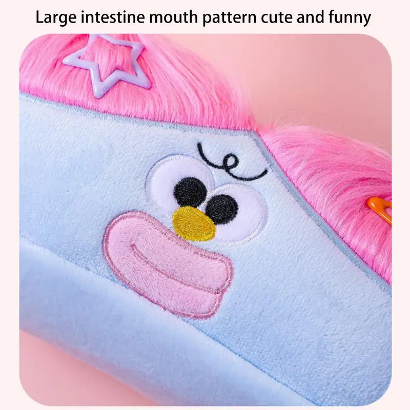 흥미로운 대장 펜 가방 추악한 인형 플러시 장난감 큰 눈 몬스터 소녀 하트 편지지 보관