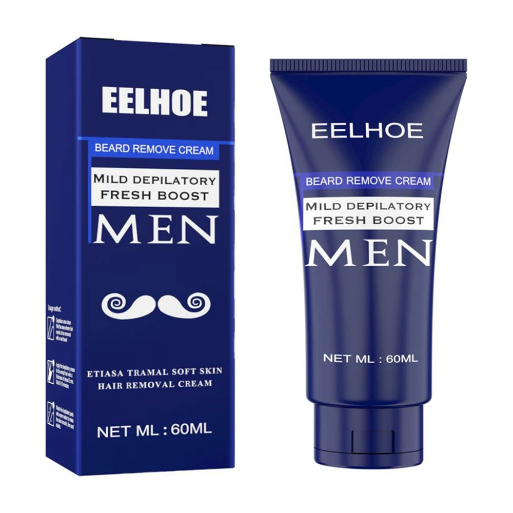 60mlMenPermanentHairRemovalGelBeardPainlessDepilatoryCream