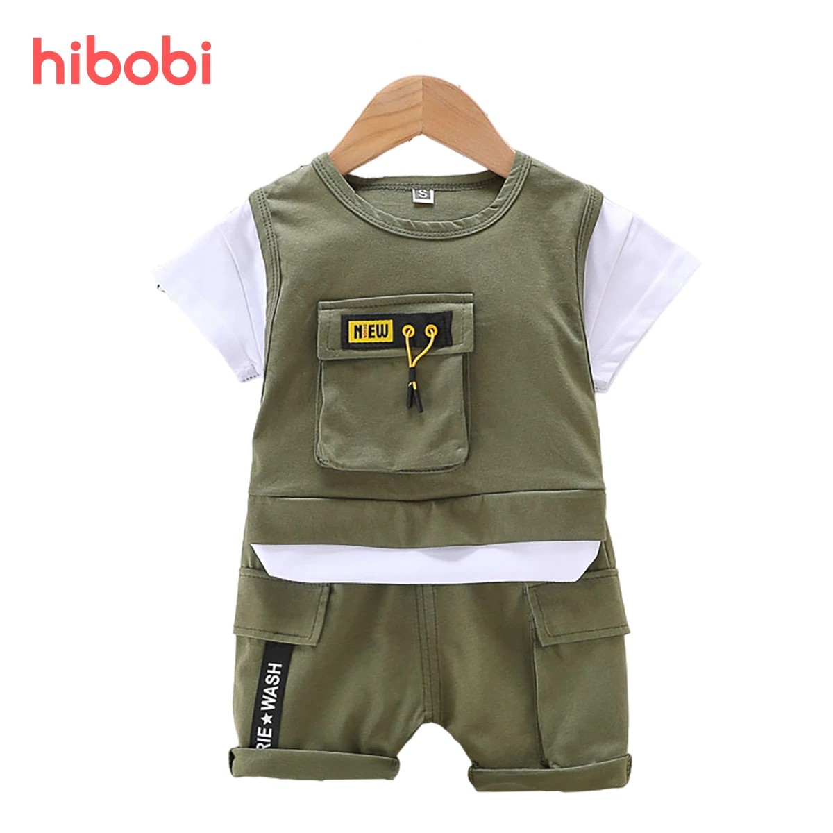 hibobi Summer Children Girls Fashion Clothing Baby Boys Cotton T Shirt Shorts 2Pcs Kid Infant Clothes Toddler Casual Tracksuit absolver clothing sets	