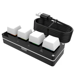 Enhanced Customizable Gaming Keyboard Keypad with Programmable Macro Keys and Hotswap Functionality (White 4 Keys)
