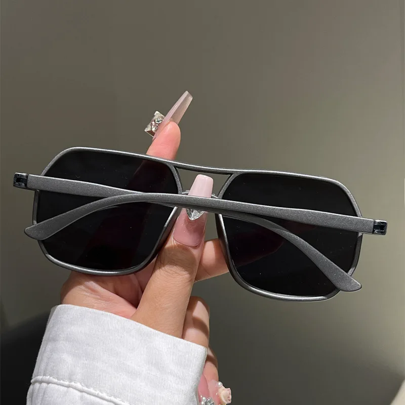 Vintage quadratische Sonnenbrille für Damen und Herren, rechteckige Sonnenbrille, ovale Sonnenbrille für Damen und Herren – Detail 9