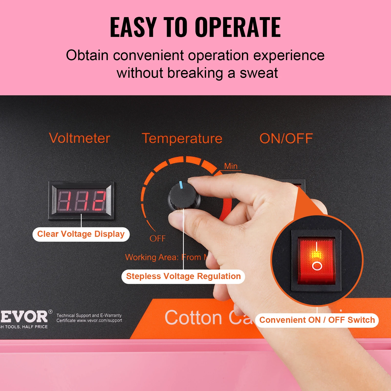 VEVOR Electric Cotton Candy Machine 1000W Candy Floss Maker Commercial Cotton Machine Stainless Steel Bowl and Sugar Scoop